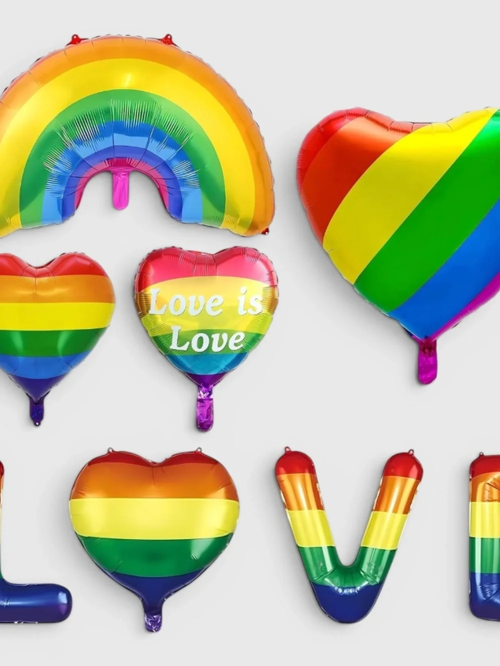 NIP 8pc Rainbow Pride Love Is Love Balloon Party Decor Set